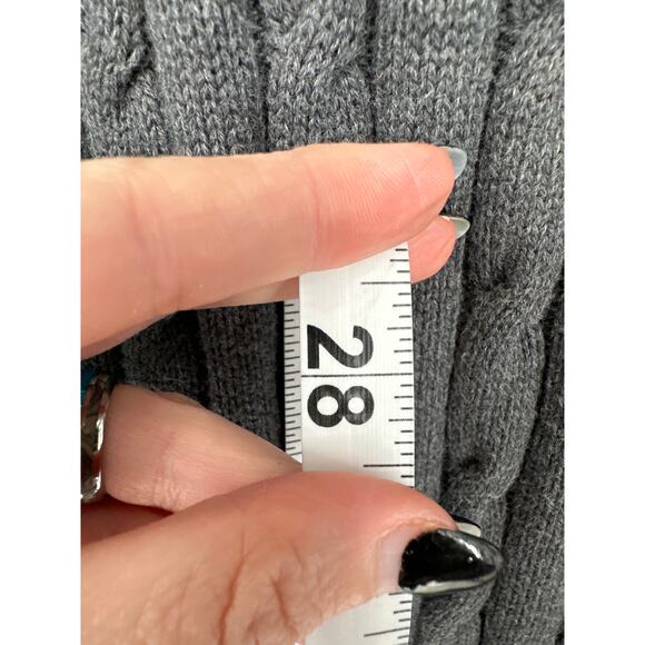 Lyle Scott Sweater Mens Medium Gray Cable Knit 1/4 Zip Pullover Combed Cotton - Picture 5 of 6